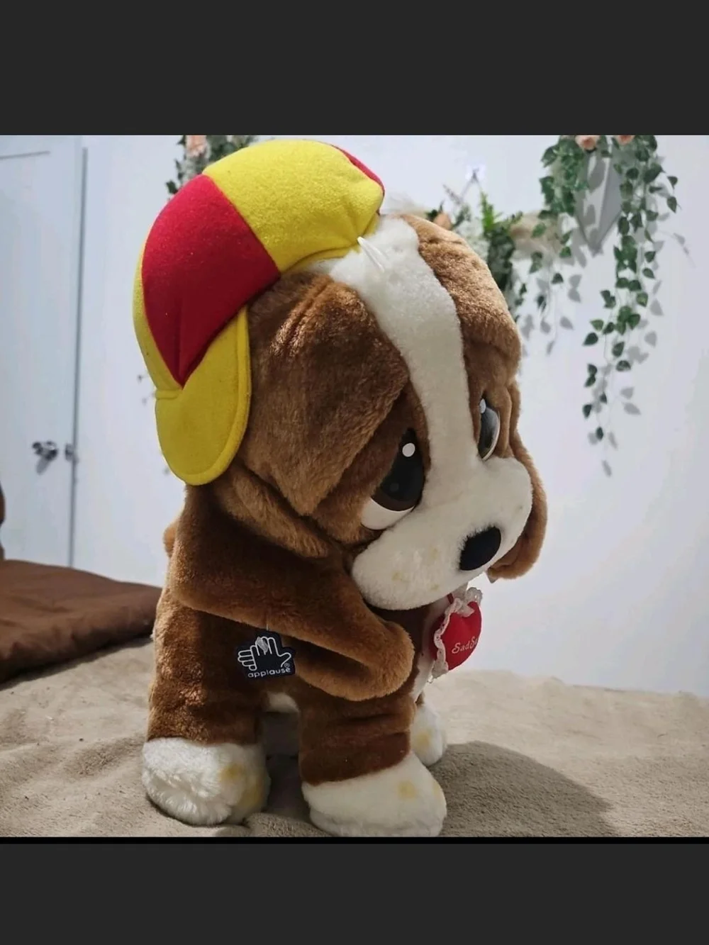 Sad Sam Plush Dog Toy - Brown and White Plush Puppy